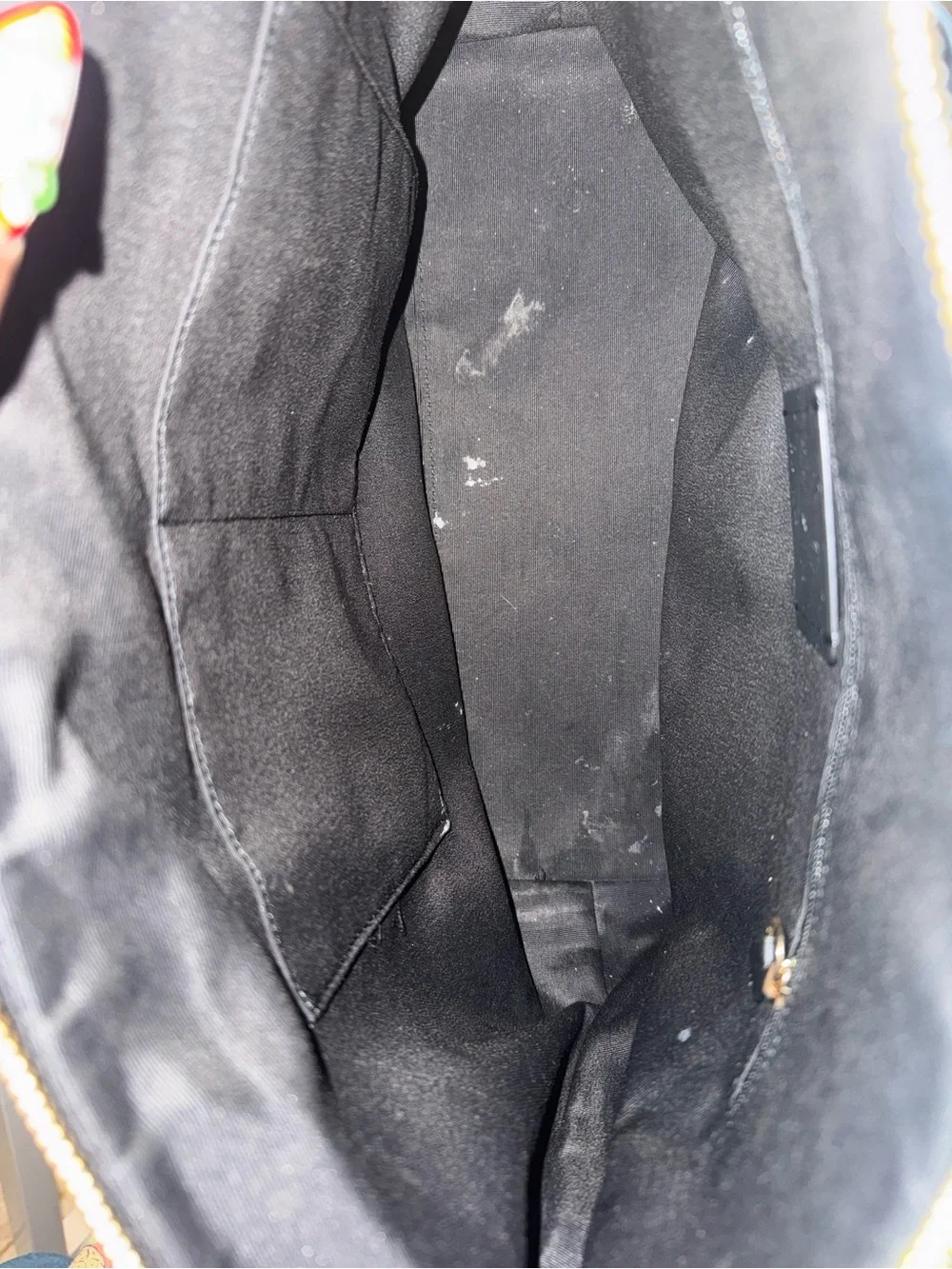 Coach Black Leather Zip Pocket Tote with Gold Hardware